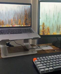 LORYERGO Laptop Stand, Ergonomic Computer Stand Laptop Riser for Desk, Laptop Stand Desk Holder Compatible with Most 10-15.6” Laptops, Silver A-Silver 43 61cKB06 AL