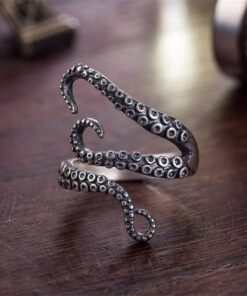 Vintage Titanium Steel Octopus Sea Monster Squid Kraken Punk Antique Ring Retro 23 61cKMuZ974L