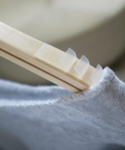 JS HANGER Lightweight Non Slip Wooden Hangers - 10 Pack Heavy Duty Wood Coat Hangers with Soft Stripes for Camisole, Jacket, Dress Clothes, Sweater, Natural Finish 37 61cLMdHHSGL