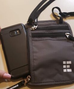 Travel Neck Wallet with RFID Blocking, Travel Neck Pouch Passport Holder for Women and Men Keep Valuables Safe One Size Black 34 61cMpnhY xL