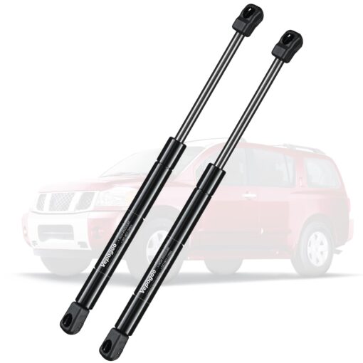 2 Front Hood Gas Lift Supports Struts Shocks Springs for 2004-2012 Nissan Titan or 2004 Nissan Pathfinder or 2005-2013 Nissan Armada black