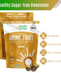 Health Garden Monk Fruit Sweetener, Classic - Non GMO - Gluten Free - Sugar Substitute - Kosher - Keto Friendly (3 lbs) 3 Pound (Pack of 1) 19 61cQ3anwV8L