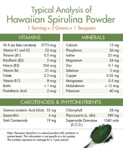 Nutrex Hawaii, Pure Hawaiian Spirulina Powder, Vegan, Supports Immune System, Heart, Cells and Energy, 16 Ounce 1 Pound (Pack of 1) 30 61cQOAFPjHL
