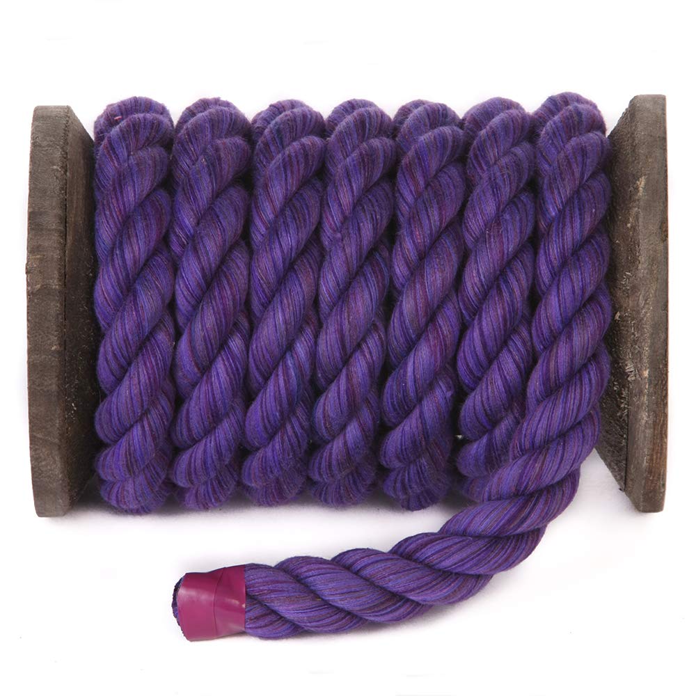 Ravenox Natural Twisted Cotton Rope | Made in The USA | Strong Triple-Strand Cordage for Sports, Décor, Pet Toys, Crafts, Macramé & Indoor Outdoor Use| by The Foot & Diameter (Multiple Color) Purple 1/2 Inch x 100 Feet 2 Ravenox Natural Twisted Cotton Rope | Made in The USA | Strong Triple-Strand Cordage for Sports, Décor, Pet Toys, Crafts, Macramé & Indoor Outdoor Use| by The Foot & Diameter (Multiple Color) Purple 1/2 Inch x 100 Feet - Image 2