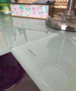 Signature Design by Ashley Baraga Contemporary Glass L-Shaped Home Office Desk, White 73 61cRWMwuDUL