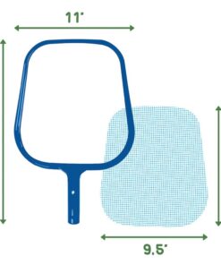 SplashTech Plastic Pool Skimmer Net, 17 x 11 Small Skimmer Head - Pool Net Skimmer Head for Standard 1.25" Telescoping Pole - Durable Nylon Mesh Pool Cleaning Net for Leaves, Bugs, or Debris 12 61cSPBnZEZL