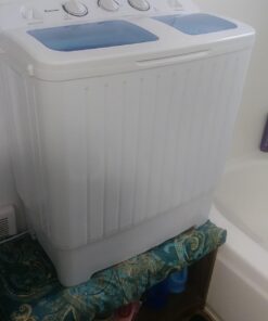 Giantex Portable Mini Compact Twin Tub Washing Machine 20lbs Washer Spain Spinner Portable Washing Machine, Blue+ White 41 61cTJUjmqeL