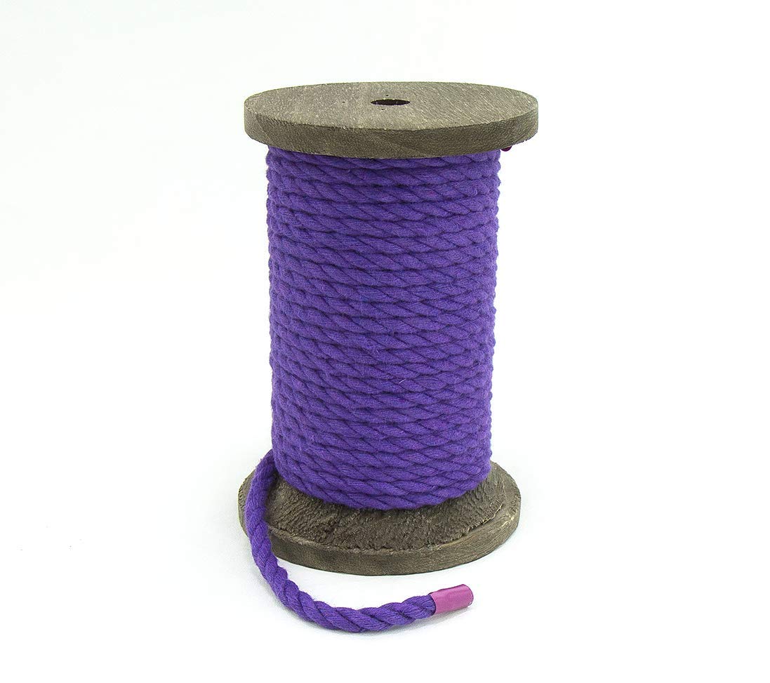 Ravenox Natural Twisted Cotton Rope | Made in The USA | Strong Triple-Strand Cordage for Sports, Décor, Pet Toys, Crafts, Macramé & Indoor Outdoor Use| by The Foot & Diameter (Multiple Color) Purple 1/2 Inch x 100 Feet 7 Ravenox Natural Twisted Cotton Rope | Made in The USA | Strong Triple-Strand Cordage for Sports, Décor, Pet Toys, Crafts, Macramé & Indoor Outdoor Use| by The Foot & Diameter (Multiple Color) Purple 1/2 Inch x 100 Feet - Image 7