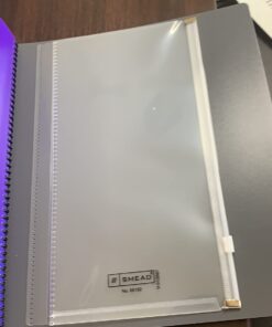 Smead Project Organizer, 24 Pockets, Grey with Assorted Bright Tabs, Tear Resistant Poly Material, 1/3-Cut Tabs, Letter Size (89206) 24 Pocket Yellow, Pink, Lime, Blue, Purple 38 61cU99tDJlL