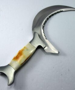 Szco Supplies 10" Bone Handle Moon Crescent Fantasy Knife With Sheath, white (203214) 13 61cUxVL8EYL