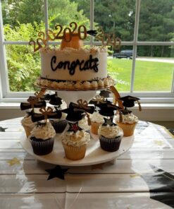 YuBoBo 2024 Graduation Cupcake Toppers, 48 PCS Food/Appetizer Picks For Graduation Party Mini Cake Decorations, Diploma, 2024, Grad Cap Set 48 Pieces (Gold) Gold 38 61cWPaDMLdL