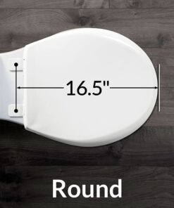 Mayfair 830NISL 000 Toilet Seat, 1 Pack-ROUND, White-Brushed Nickel Hinges 1 Pack - ROUND White - Brushed Nickel Hinges 27 61cX9MdruS