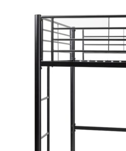 Walker Edison Timothee Urban Industrial Metal Twin over Loft Bunk Bed, Twin Size, Black 35 61cXgnp8mPL