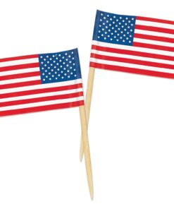 Beistle United States Of America Flag Food Picks 50 Piece Patriotic Party Supplies USA 4th Of July Decorations Labor Day Tableware, Red/White/Blue, 2.5" 2.5" 26 61cYJMdmS6L