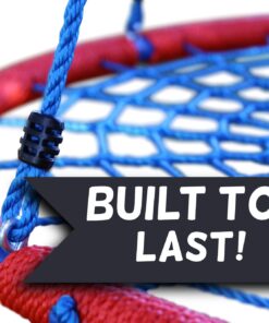 Giant 40 Inch Spider Web Tree Swing, 600 lb Weight Capacity, Durable Steel Frame, Waterproof, Adjustable Ropes, Flag Set and 2 Carabiners, Non-Stop Fun for Kids! Red 20 61cYw8LbAHL