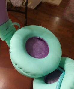 Kids Headphones, AILIHEN I35 On-Ear Headphones for School, 93dB Headphones Boy Girl, 3.5mm Wired Mic for Chromebook, Laptop (Green/Purple) Blue 44 61cdkneq2CL