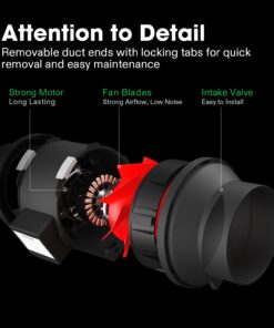 VIVOSUN R8 8 Inch 720 CFM Inline Duct Ventilation Fan with Variable Speed Controller for Grow Tent 16 61cgHtk y3L 2