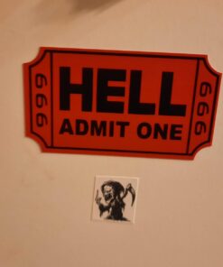 StickerJOE Ticket to Hell Funny Cool Sticker 3.5" X 2" 15 61ci6cW3OuL