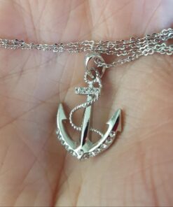 FC Jory White & Rose Gold Plated Crystal Rhinestones Anchor Pendant Necklace silver 5 61ciGQjo1zL