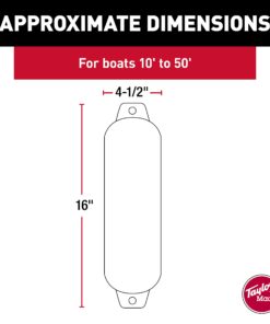 Taylor Made Products 31721 Hull Gard Inflatable Vinyl Boat Fender, 4.5 x 16 inch, Black 4.5"x 16" 9 61cm oDcOiL