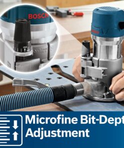 BOSCH 1617EVSPK Wood 12 Amp Router Tool Combo Kit - 2.25 Horsepower Plunge Router & Fixed Base with a Variable Speed 34 61cqEOUQyUL
