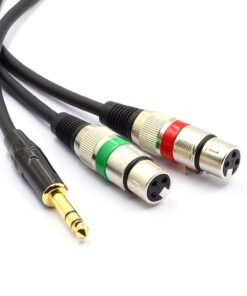 SiYear 10FT 6.35mm (1/4inch) TRS Male Plug to Dual XLR Female Microphone Stereo Unbalanced Audio Converter Adapter Y Splitte Cable Cord (3M 6.35-2XLRF-3M 6 61cqIN5iZ L