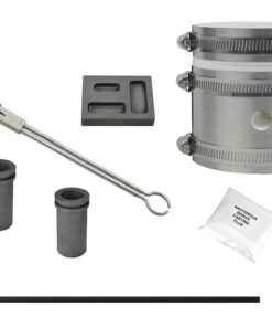 Mini Propane Tabletop PRO Kiln Furnace Kit Smelting Gold Silver Copper Metal Scrap with Tongs Mold and Flux