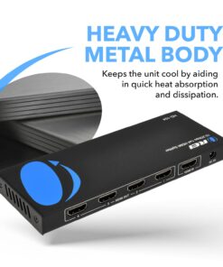 OREI 4K 1x4 HDMI Splitter, - 1 Port to 4 HDMI Display Duplicate/Mirror - Powered Splitter Ver 1.4 Certified for Full HD 1080P High Resolution & 3D Support (One Input To Four Outputs) - (HD-104) 21 61cxltKT5L