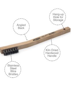 Osborn 54022SP Small Cleaning Stainless Steel Wire Angle Back Scratch Brush, 0.006" Fill Diameter, 1-7/16" Brush Area Length, 7-3/4" Overall Length 12 61cxsxtF5QL