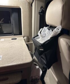 High Road TrashStash Hanging Car Garbage Bag with Push-Close Lid and Waterproof Bin for Car, SUV and Truck Seat Backs - Holds 3 Gallons of Car Trash (Black) Black 17 61cy8bXOv7L