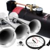 Vixen Horns Train Horn Kit for Trucks/Car/Semi. Complete Onboard System- 150psi Air Compressor, 1 Gallon Tank, 3 Trumpets. Super Loud dB. Fits Vehicles like Pickup/Jeep/RV/SUV 12v VXO8210/3118 21 61d0C8GJRL