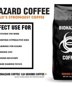 Biohazard Ground Coffee, The World's Strongest Coffee 928 mg Caffeine (16 oz) 1 Pound (Pack of 1) 24 61d7O8f25gL