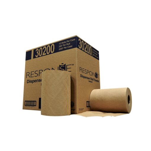 Response 30200 22# Dispenser Hardwound Roll Towel, 350' Length x 8" Width, Natural (Case of 12)