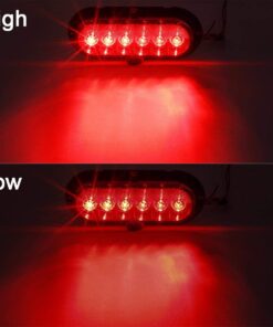 Alternative view of Partsam 2PCS Trailer Truck Boat Bus Red LED 6" Inch Oval Stop Turn Tail Brake Light DOT Certified Marker Lights Sealed Surface Mount 12V Waterproof IP65 Replacement for Trailer RV Trucks
