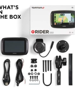 TomTom Rider 550 Motorcycle GPS Navigation Device, 4.3 Inch, with World Maps, Motorcycle Specific Winding and Hilly Roads, Updates via WiFi, Traffic and Speed Cams, Compatible with Siri and Google Now 27 61d96lqj4iL