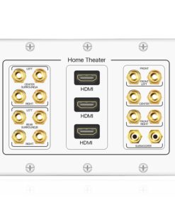 TNP Home Theater Wall Plate - 3-Gang 7.2 Surround Sound Distribution w/Premium Gold Plated Copper Banana Binding Post Coupler for 7 Speakers, 2 RCA Jack for Subwoofer, 3 HDMI Port for UHD 4K HD 1080P 7.2 Surround + 3x HDMI 9 61d9cfuRGTL