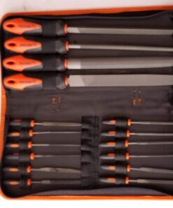 REXBETI 25Pcs Metal File Set, Premium Grade T12 Drop Forged Alloy Steel, Flat/Triangle/Half-round/Round Large File and 12pcs Needle Files with Carry Case, 6pcs Sandpaper, a brush,a pair working gloves 49 61dALbeAMFL