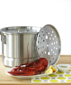 IMUSA USA Aluminum Tamale and Steamer Steamer Pot 20-Quart, Silver 10 61dC5nHoNWL