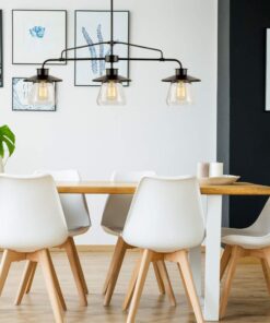 Globe Electric 64845 Nate 3-Light Pendant, Oil Rubbed Bronze, Clear Glass Shades, Bulb Not Included Without Bulb Oil Rubbed Bronze (3-Light) 37 61dC7VOgYDL