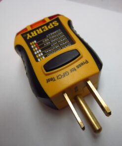 Sperry Instruments GFI6302 GFCI Outlet / Receptacle Tester, Standard 120V AC Outlets, 7 Visual Indication / Wiring Legend, Home & Professional Use, Yellow & Black Pack of 1 Yellow/Black 37 61dEjRMoPL 3