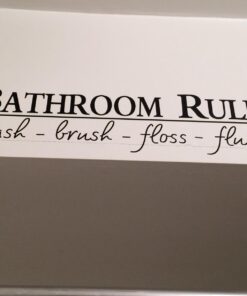 Black 5.5" x 22" Bathroom Rules Wash Brush Floss Flush Quote Saying Wall Sticker Home Decal Decor for Bathroom 5.5" x 22" Black 23 61dEzSPHulL