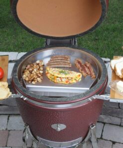Little Griddle KQ-17-R Stainless Steel Outdoor BBQ Griddle, 17 x 14, For Charcoal Kettle and Kamado Grills, Fun to Use, Easy to Clean 29 61dFS2givqL