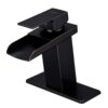 BWE Oil Rubbed Bronze Bathroom Faucet Modern Waterfall for Sink 1 Hole or 3 Hole Rustic Bath Vanity Faucets Single Handle Mixer Tap with Supply Lines 58 61dHhwy4zUL