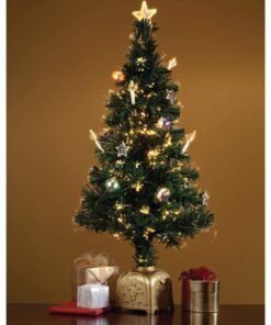 HOLIDAY PEAK 3’ Musical Spinning Fiber Optic Christmas Tree, Pre-Lit and Fully Decorated Revolving Tree 13 61dJtenEx5L