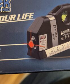 Laser Level Line Tool, Qooltek Multipurpose Cross Line Laser 8 feet Measure Tape Ruler Adjusted Standard and Metric Rulers for hanging pictures 54 61dKny5LLBL