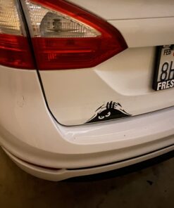 Jackey Awesome® 1 X Peeking Monster Scary Eyes Car Decal/Sticker for Laptop Ipad Window Wall Car Truck Motorcycle (Theft, Black) Theft, Black 18 61dNm1UBLtL