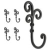 Franklin Brass CURL5PK-FB-R Curlique 5-3/5 in. Single Wall Hooks in Matte Black (5-Pack) 5 Pack