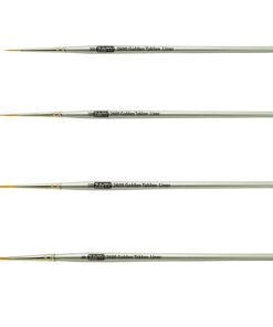 ZEM Brush Golden Taklon Multi Media Long Liner Artist Brush Set 20/0, 10/0, 5/0, 0 7 61dYMmSMyHL