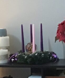 Mega Candles 4 pcs Unscented Christmas Advent Taper Candle, Hand Poured Wax Candles 10 Inch x 7/8 Inch, Holidays, Church, Devotional, Celebration, Party & More 22 61dYgyhs8SL