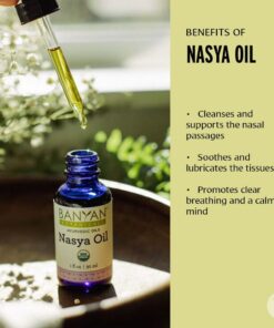 Banyan Botanicals Nasya Oil – Organic Herbal Nasal Drops for Clear Breathing – Ayurvedic Nasal Cleaner and Nose Moisturizer* – One Fluid Ounce – Certified Organic, Non GMO, Chemical Free 12 61dbFRSdHAL